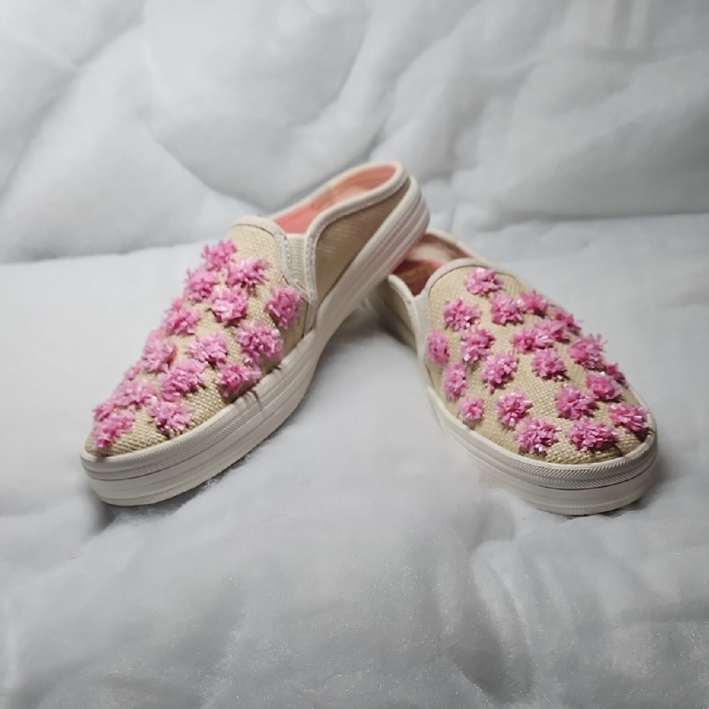 Kate Spade Pink Floral Embellished Mules
